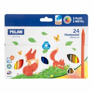 MILAN 無毒不沾手六角蠟筆(24色)