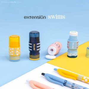 MILAN 橡皮擦+可伸縮削筆器_泳池派對(4色可選)