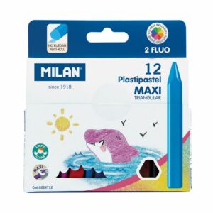 MILAN口袋型無毒粗款蠟筆(12色)