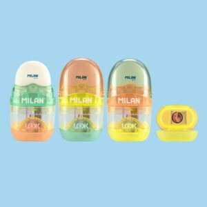 MILAN太空膠囊橡皮擦+削筆器_泡泡糖(隨機出貨)