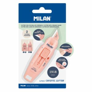 MILAN安全兩段式陶瓷美工刀_珊瑚粉